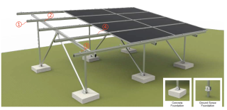 GS-W-Type Ground Mounting System Landscape Placement (Aluminium Alloy)